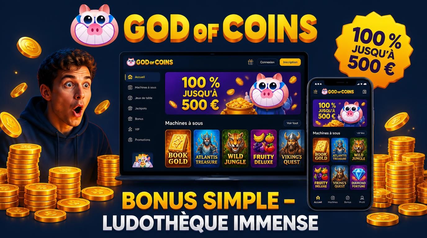 Mise en avant du bonus de bienvenue et de la variété des jeux